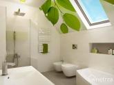 Projekt łazienki biało-zielonej